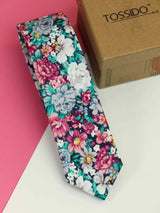 Multicolor Floral Skinny Necktie - TOSSIDO
