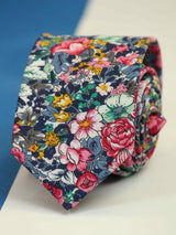 Multicolor Floral Skinny Necktie - TOSSIDO
