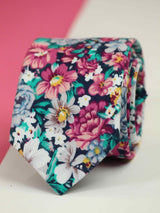 Multicolor Floral Skinny Necktie - TOSSIDO