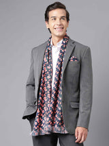 Multicolor Floral Stole & Pocket Square Set - TOSSIDO