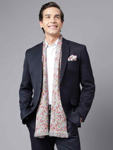 Multicolor Floral Stole & Pocket Square Set - TOSSIDO