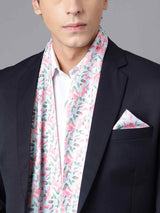 Multicolor Floral Stole & Pocket Square Set - TOSSIDO