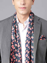Multicolor Floral Stole & Pocket Square Set - TOSSIDO