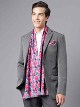 Multicolor Floral Stole & Pocket Square Set - TOSSIDO