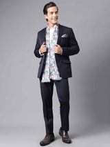 Multicolor Floral Stole & Pocket Square Set - TOSSIDO
