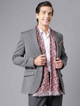 Multicolor Floral Stole & Pocket Square Set - TOSSIDO