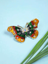 Multicolor Metal Butterfly Brooch - TOSSIDO