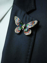 Multicolor Metal Butterfly Brooch - TOSSIDO