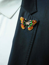 Multicolor Metal Butterfly Brooch - TOSSIDO