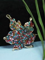 Multicolor Metal Leaf Brooch - TOSSIDO