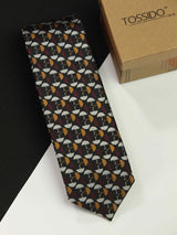 Multicolor novelty necktie in woven microfiber, flat lay