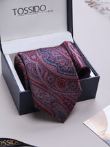 Multicolor Paisley Woven Necktie & Pocket Square Giftset - TOSSIDO