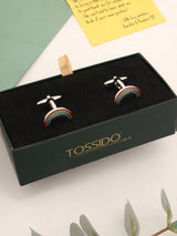 Multicolor Rainbow Cufflinks - TOSSIDO