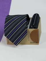 Multicolor Stripe Necktie & Pocket Square Giftset - TOSSIDO