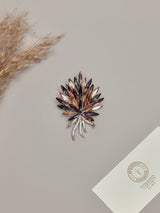 Multicolour Leaf Spray Brooch - TOSSIDO