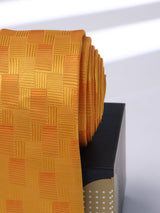 Mustard Abstract Skinny Necktie - TOSSIDO
