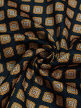 Mustard & Black Geometric Pocket Square - TOSSIDO