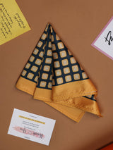Mustard & Black Geometric Pocket Square - TOSSIDO