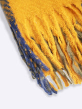 Mustard Checkered Poly - Wool Muffler - TOSSIDO