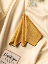 Mustard Geometric Jacquard Pocket Square - TOSSIDO