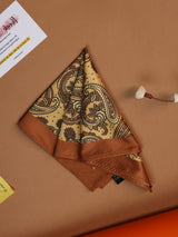 Mustard Paisley Pocket Square - TOSSIDO