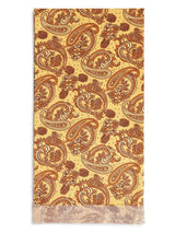 Mustard Paisley Stole & Pocket Square Set - TOSSIDO