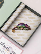 Mystic Rainbow Chameleon Brooch