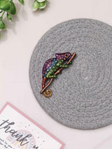 Mystic Rainbow Chameleon Brooch