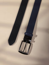Navy Blue & Black Reversible Leather Belt