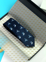 Navy Blue Bird Necktie - TOSSIDO