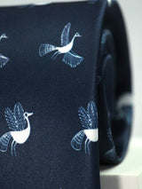 Navy Blue Bird Necktie - TOSSIDO