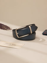 Navy Blue Burnished Leather Belt