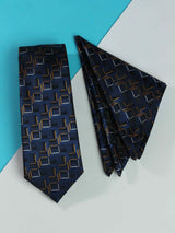 Navy Blue Necktie & Pocket Square Giftset - TOSSIDO