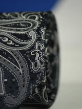 Navy Blue Paisley Skinny Necktie - TOSSIDO