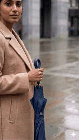 Navy Blue Solid Capsule Umbrella - TOSSIDO