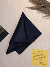 Navy Blue Solid Pocket Square - TOSSIDO