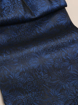 Navy Floral Woven Ascot & Pocket Square Set - TOSSIDO