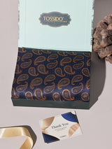 Navy & Gold Mini Paisley Performance Silk™ Pocket Square - TOSSIDO