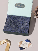 Navy & Grey Paisley Performance Silk™ Pocket Square - TOSSIDO
