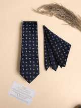 Navy Mini Paisley Performance Silk™ Necktie & Pocket Square Gift Set - TOSSIDO