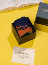 Navy Music Violin Socks - TOSSIDO