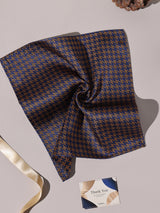 Navy & Orange Houndstooth Performance Silk™ Pocket Square