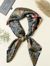 Navy Paisley Printed Satin Neckerchief - TOSSIDO