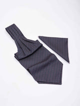 Navy Petals - Woven Ascot & Pocket Square - TOSSIDO