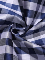 Navy & White Check Bow Tie & Pocket Square Set - TOSSIDO