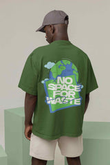 No Space For Waste White Oversized Tee - TOSSIDO