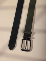 Olive Green & Black Reversible Leather Belt