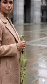 Olive Green Solid Capsule Umbrella - TOSSIDO