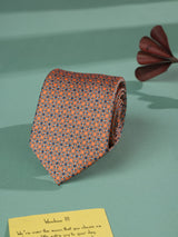 Orange Abstract Printed Necktie - TOSSIDO