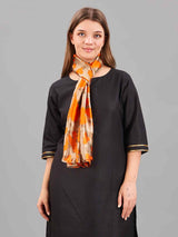 Orange Abstract Printed Stole - TOSSIDO